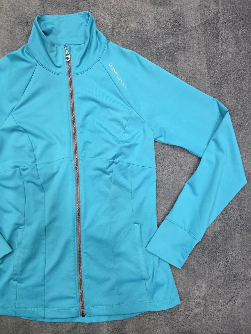 Under Armour All Season Gear Semi-Fitted Turquoise Full Zip Jacket Womens Size M - Picture 2 of 11